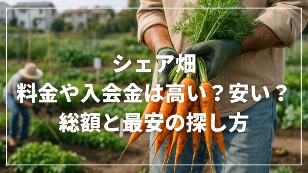 シェア畑の料金や入会金は高い？安い？総額と最安の探し方