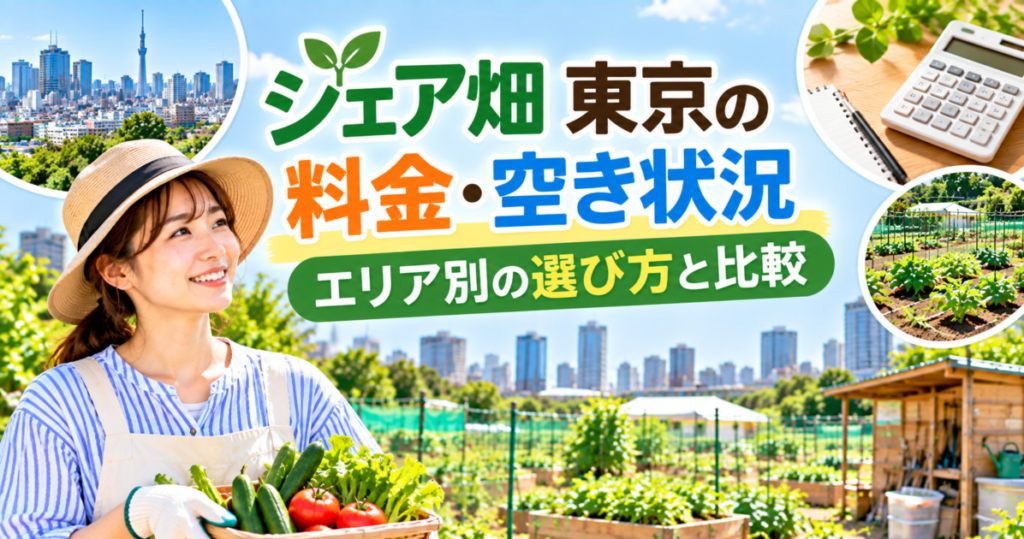 東京のシェア畑の料金・空き状況とエリア別の選び方を紹介するイメージ