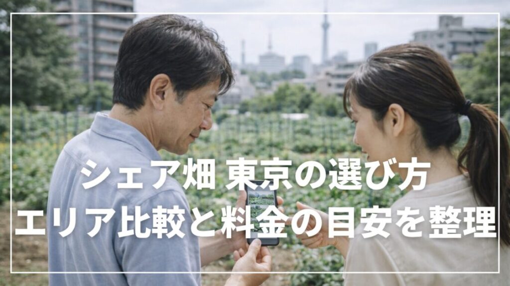 シェア畑 東京の選び方｜エリア比較と料金の目安を整理