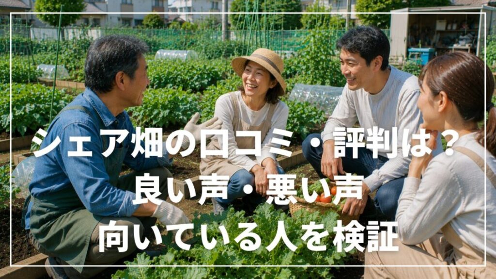シェア畑の口コミ・評判は？良い声・悪い声と向いている人を検証