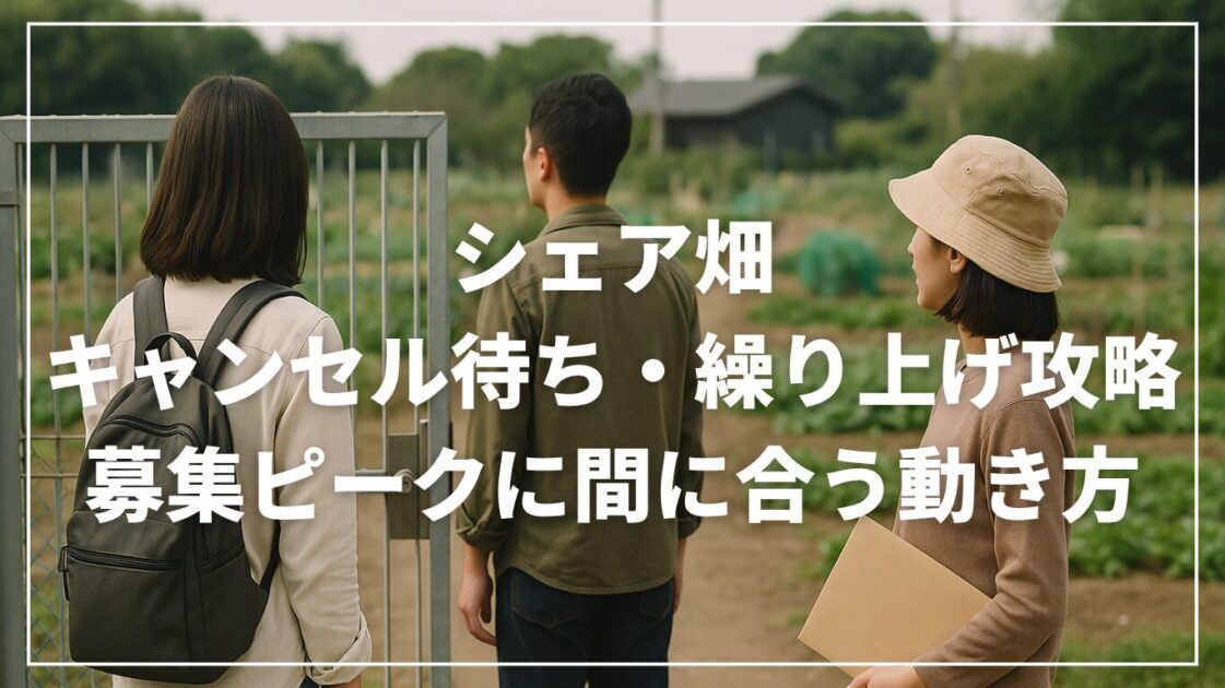 シェア畑のキャンセル待ち・繰り上げ攻略｜募集ピークに間に合う動き方