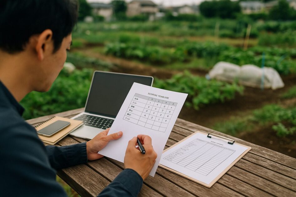 貸し農園その日のうちに決める採点と比較（テンプレつき）