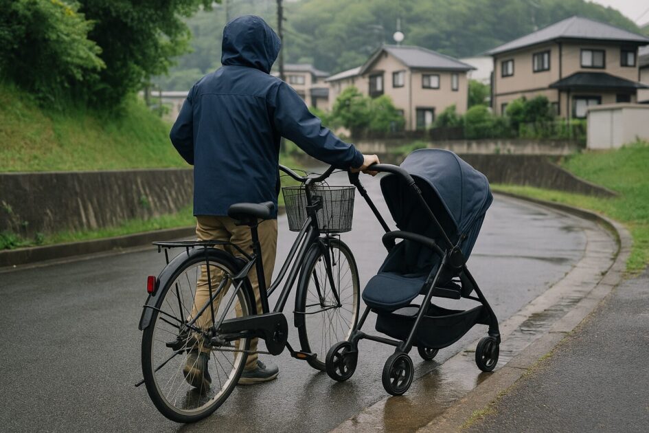 自転車・ベビーカー派の実務（北摂の起伏と雨天対策）