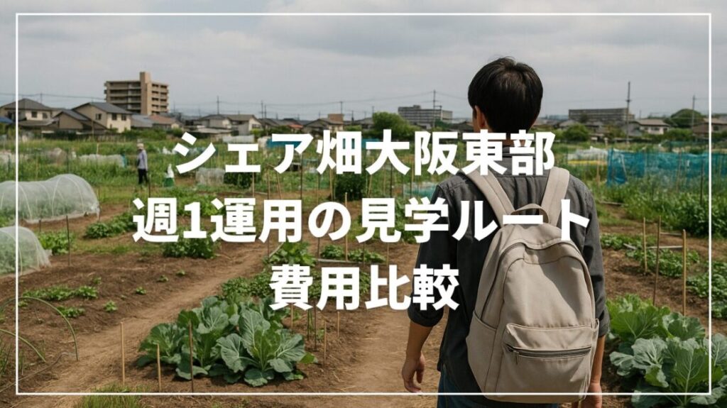 シェア畑大阪東部｜週1運用の見学ルートと費用比較