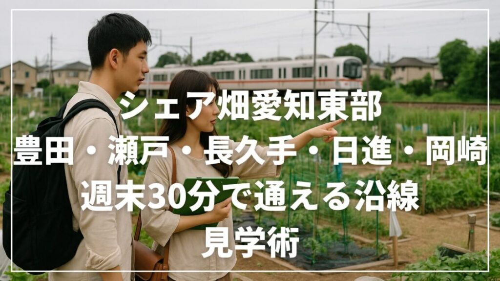シェア畑愛知東部（豊田・瀬戸・長久手・日進・岡崎）｜週末30分で通える沿線と見学術