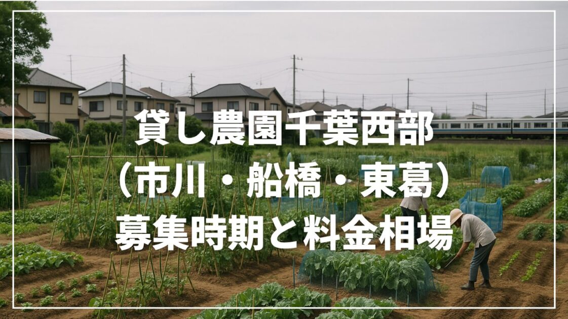 貸し農園千葉西部（市川・船橋・東葛）｜募集時期と料金相場【沿線別の探し方】