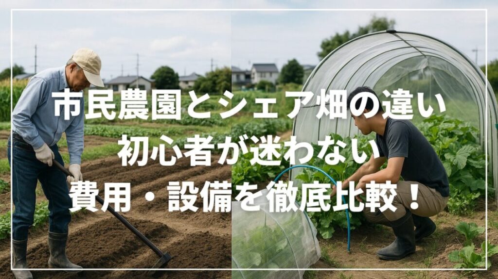 市民農園とシェア畑の違い｜初心者が迷わない費用・設備を徹底比較！