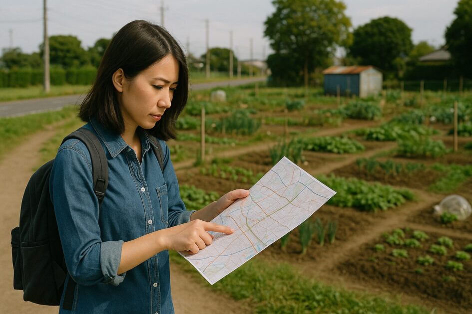 貸し農園初心者の候補抽出とルート設計（地図の時刻設定）