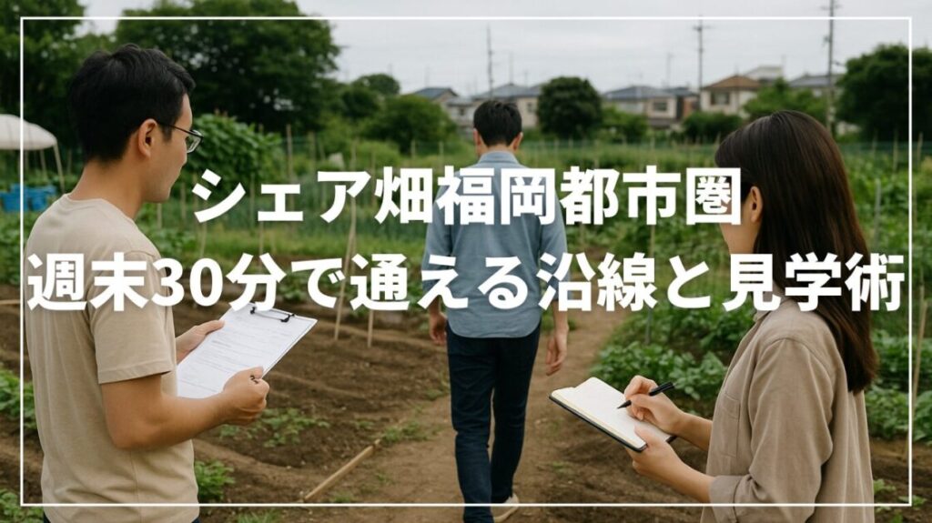 シェア畑福岡都市圏｜週末30分で通える沿線と見学術