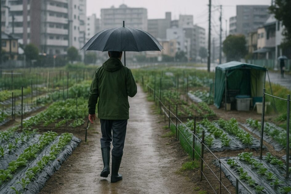 雨でも寄れるか？（シェア畑兵庫阪神南・駅近・雨天）