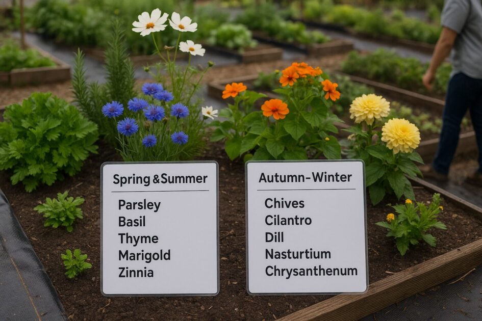 貸し農園季節別おすすめハーブ＆花リスト（春夏・秋冬）