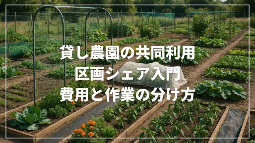 貸し農園の共同利用・区画シェア入門｜費用と作業の分け方