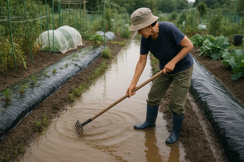 貸し農園冠水・泥はねの復旧｜「流す・乾かす・溜めない」が基本