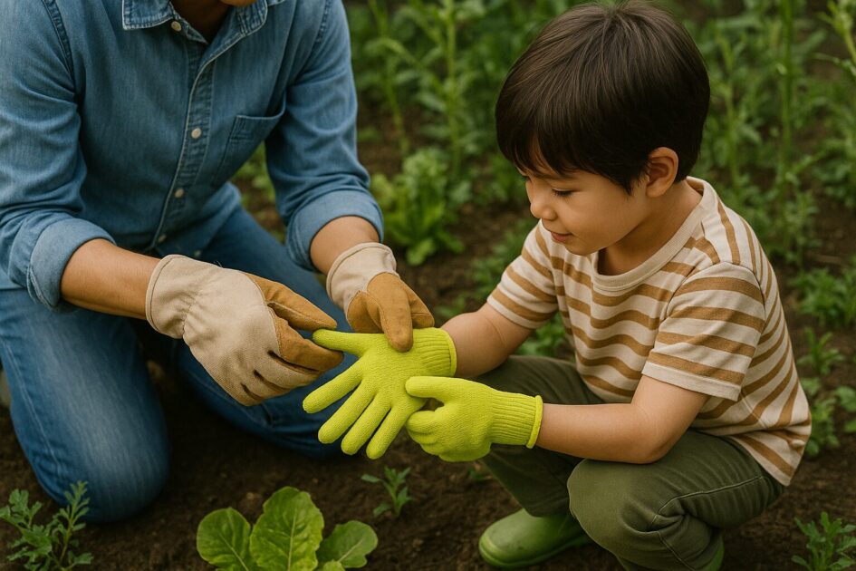 子どもと一緒に使う家庭菜園用手袋の選び方