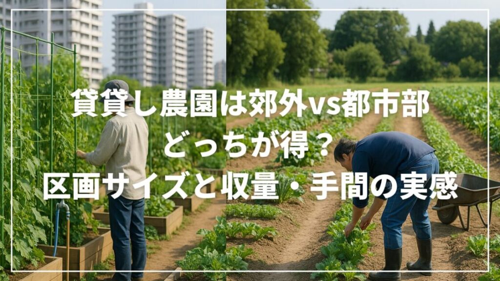 貸し農園は郊外vs都市部どっちが得？区画サイズと収量・手間の実感