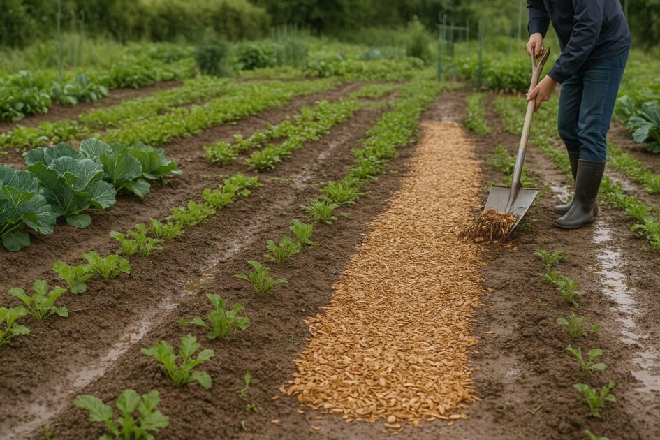 貸し農園滑りと泥を減らす「動線づくり」：雨の日でも通れる道を先につくる