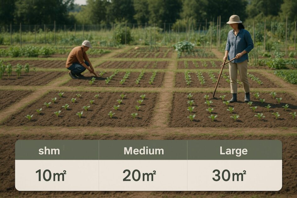 貸し農園区画サイズ｜10㎡/20㎡/30㎡の比較早見表（目安）