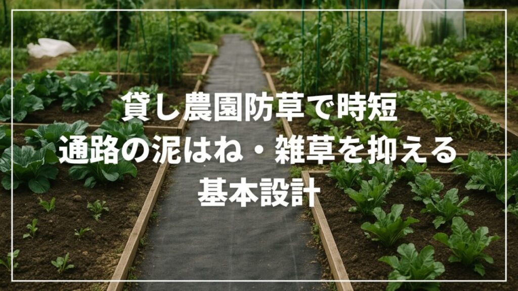 貸し農園防草で時短｜通路の泥はね・雑草を抑える基本設計
