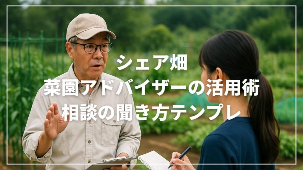 シェア畑菜園アドバイザーの活用術｜相談の聞き方テンプレ
