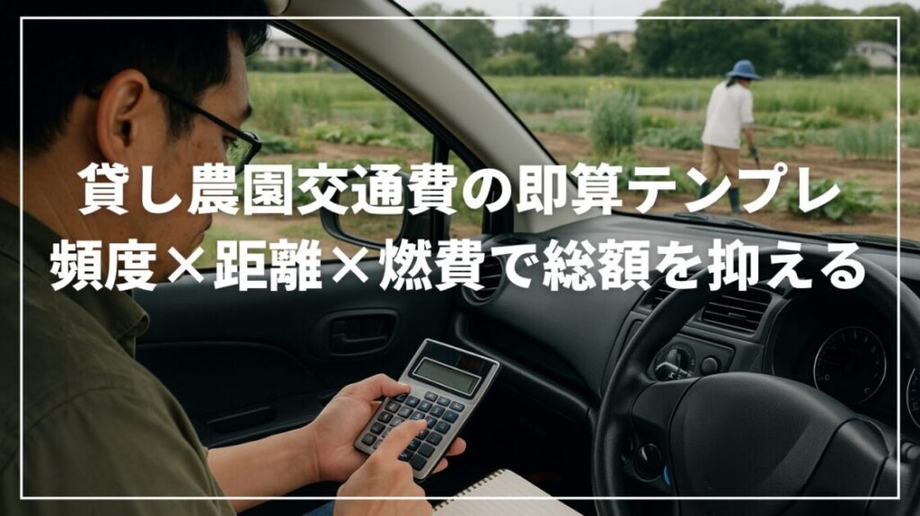貸し農園交通費の即算テンプレ｜頻度×距離×燃費で総額を抑える