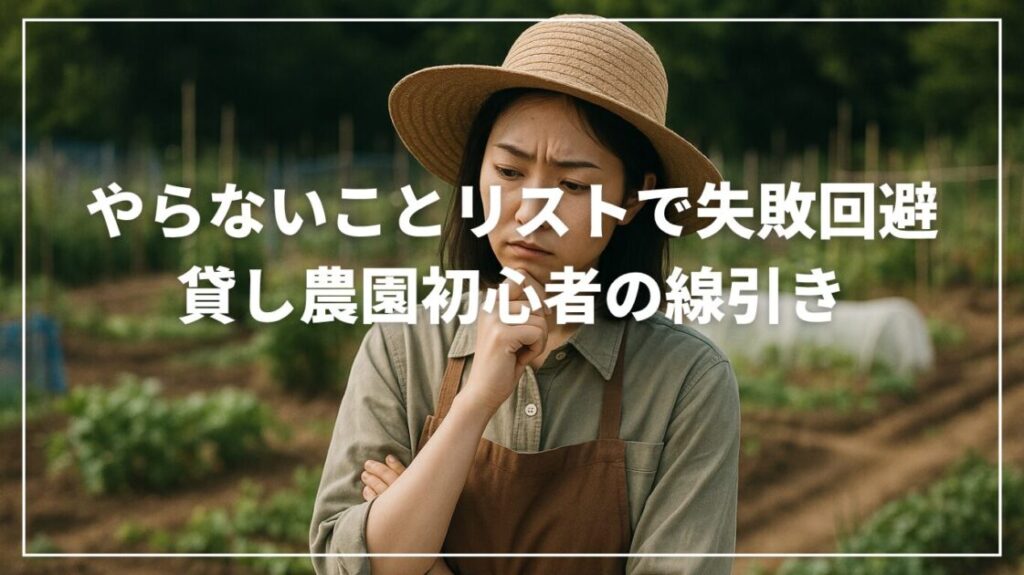 やらないことリストで失敗回避｜貸し農園初心者の線引き