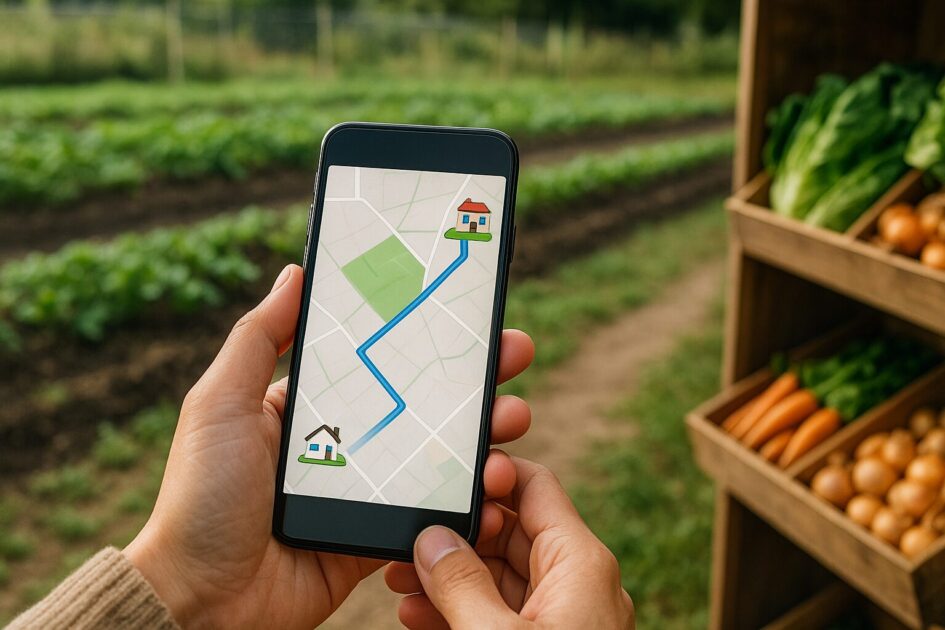 地図アプリで作る貸し農園直売所ルートの手順