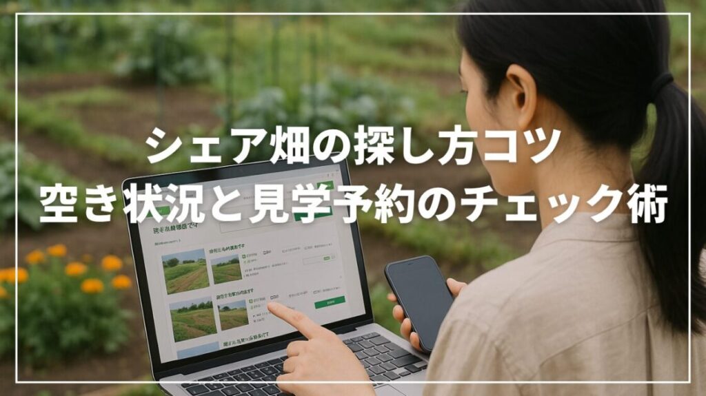 シェア畑の探し方コツ｜空き状況と見学予約のチェック術