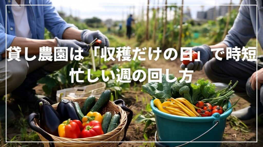 貸し農園は「収穫だけの日」で時短｜忙しい週の回し方