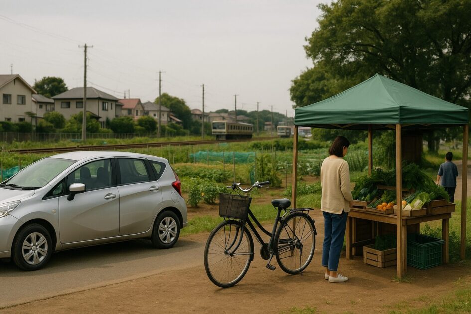 貸し農園直売所｜移動手段別モデルルート例（車・自転車・電車＋バス）