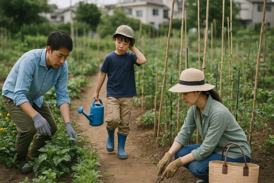 貸し農園共同利用の作業分担パターン｜平日組・休日組・子連れチーム