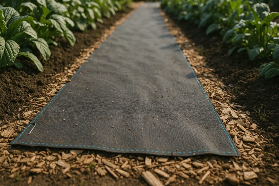 貸し農園防草時短｜通路の基本設計｜防草シート＋敷材＋排水を一枚で