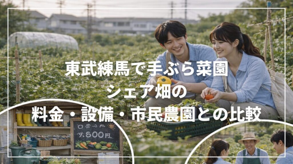 東武練馬で手ぶら菜園｜シェア畑の料金・設備・市民農園との比較