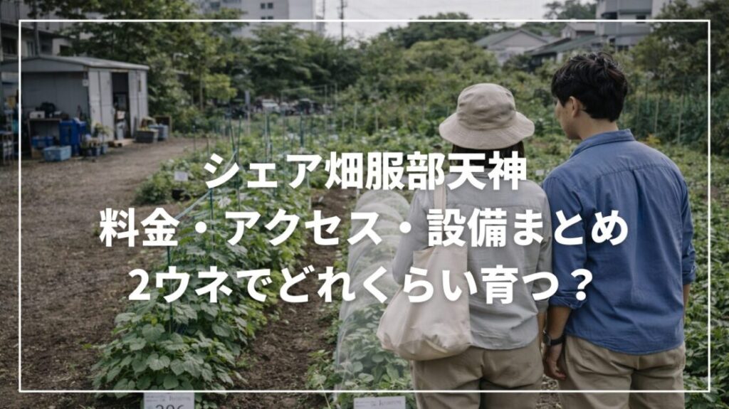 シェア畑服部天神の料金・アクセス・設備まとめ｜2ウネでどれくらい育つ？
