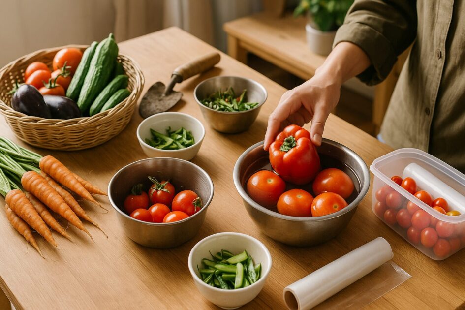 野菜タイプ別：収穫後の下処理と保存の型