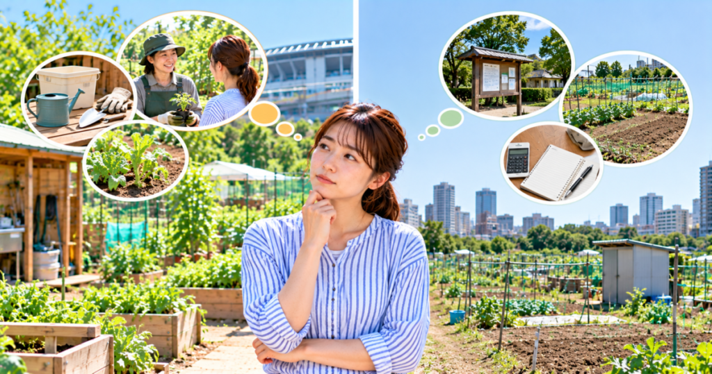 横浜のシェア畑と市民農園を料金や設備・栽培サポートの違いから比較する女性