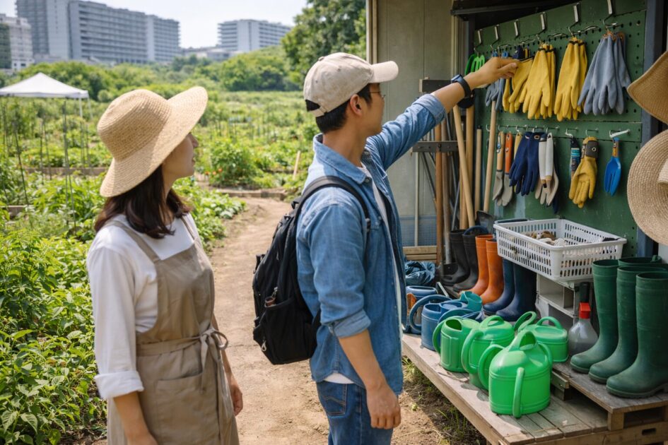 シェア畑横浜鶴見の設備とサービス内容｜手ぶらで通える理由