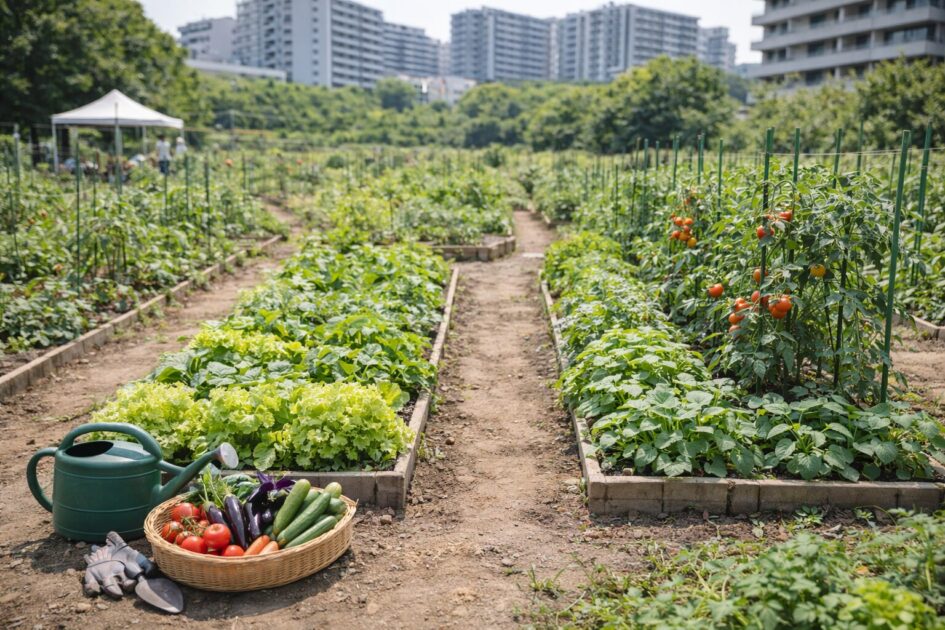 シェア畑武蔵中原の料金と区画サイズ｜「2ウネ」でどれくらい育つ？