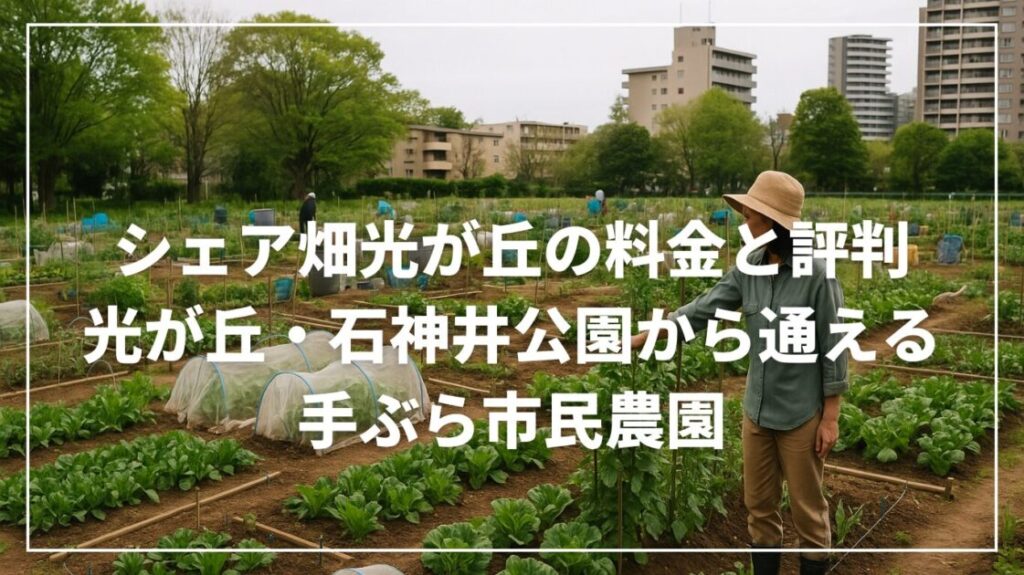 シェア畑光が丘の料金と評判｜光が丘・石神井公園から通える手ぶら市民農園