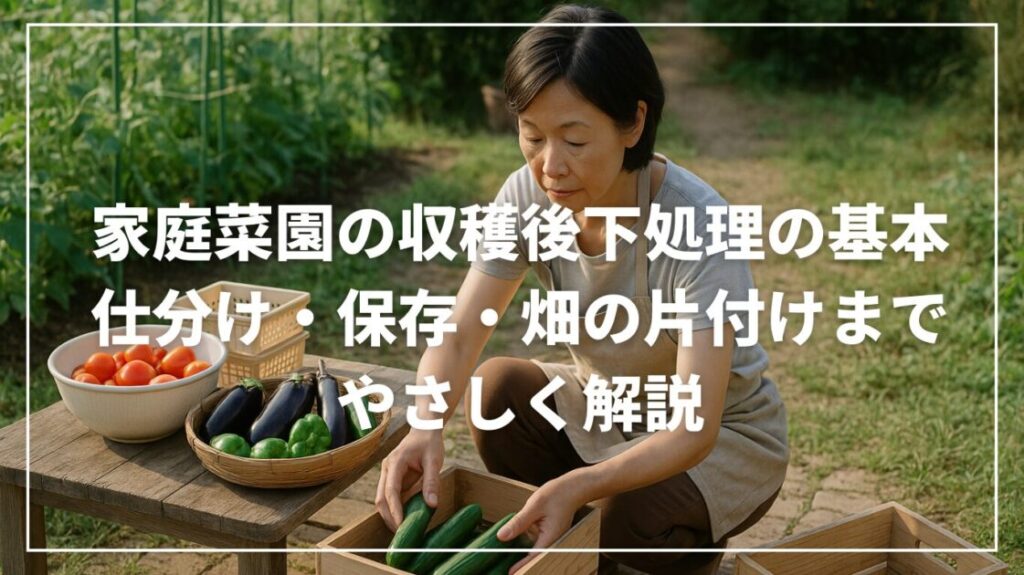 家庭菜園の収穫後下処理の基本｜仕分け・保存・畑の片付けまでやさしく解説