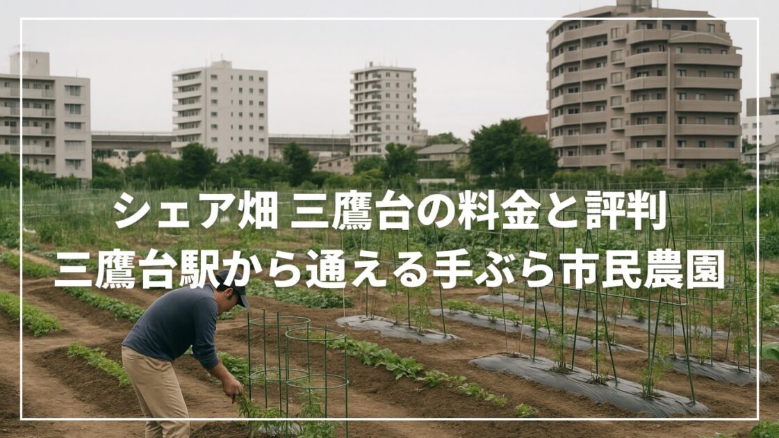 シェア畑三鷹台の料金と評判｜三鷹台駅から通える手ぶら市民農園