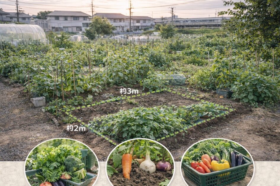 シェア畑杉並井草の料金と区画サイズ｜「2ウネ」でどれくらい育つ？