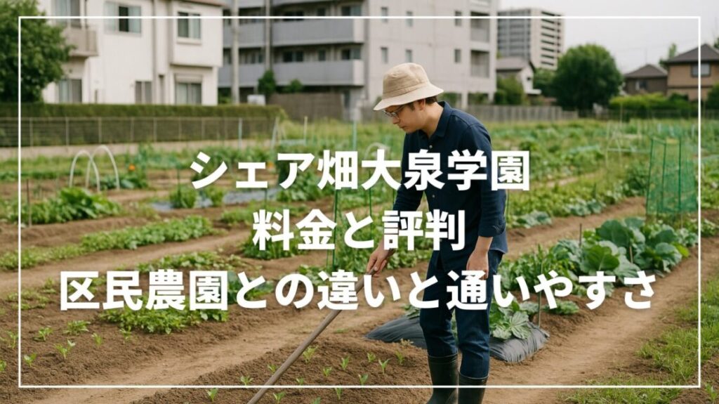 シェア畑大泉学園の料金と評判｜区民農園との違いと通いやすさ
