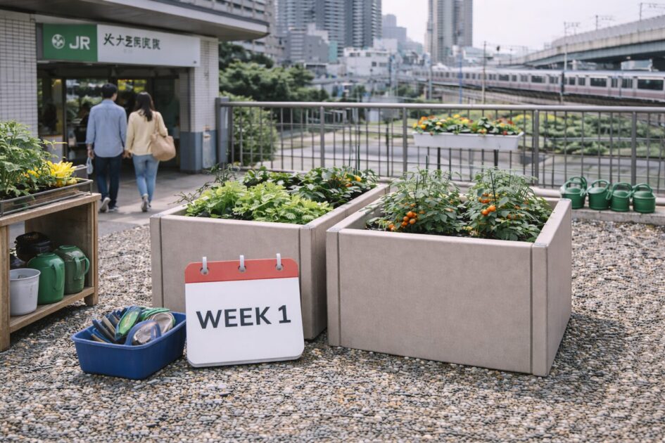シェア畑garden北千住は「駅近×2コンテナ×手ぶら」で週1が続けやすい