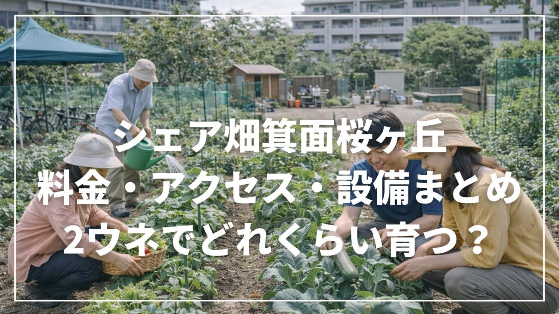 シェア畑箕面桜ヶ丘の料金・アクセス・設備まとめ|2ウネでどれくらい育つ?