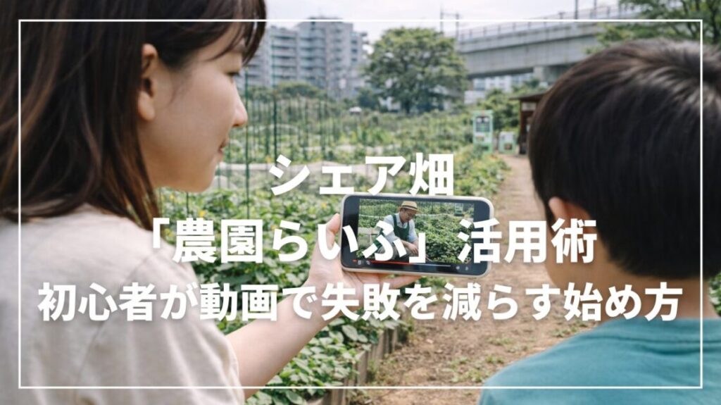 シェア畑「農園らいふ」活用術｜初心者が動画で失敗を減らす始め方