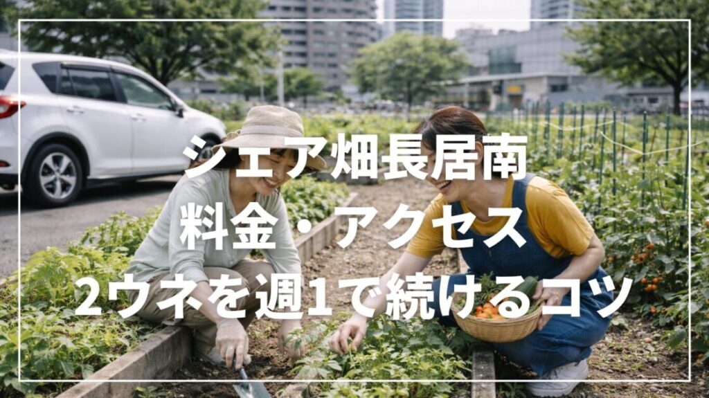 シェア畑長居南の料金・アクセス｜2ウネを週1で続けるコツ