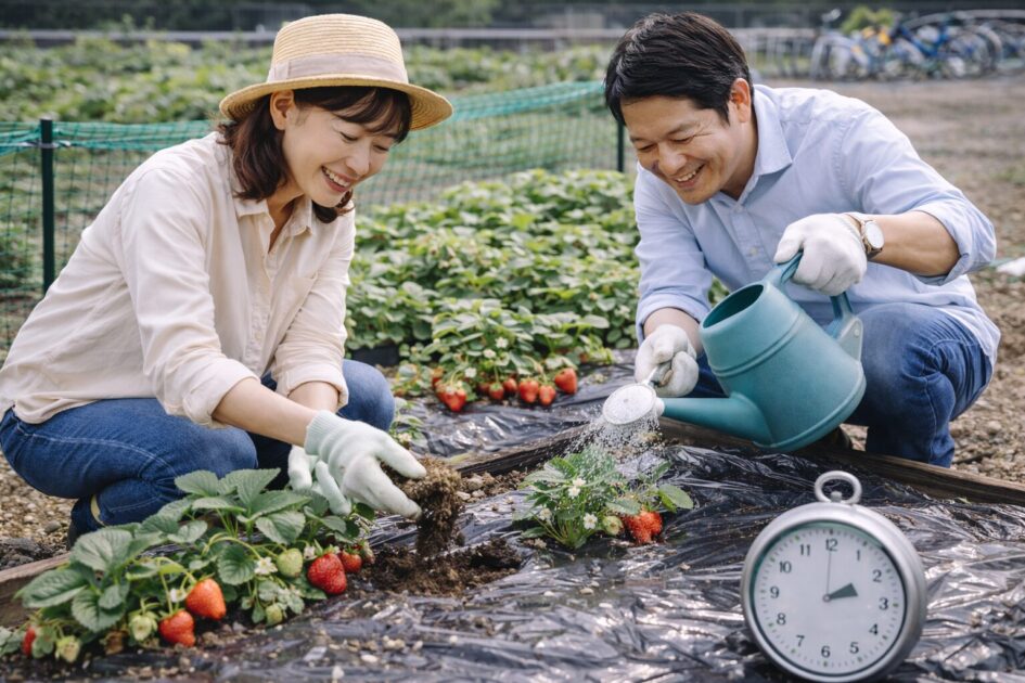 シェア畑いちごを週1で続けるコツ｜最初の1〜2か月は「毎回60分で終える」