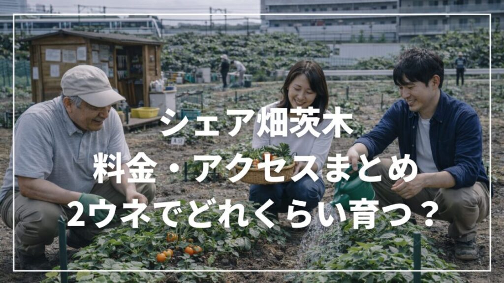 シェア畑茨木の料金・アクセスまとめ｜2ウネでどれくらい育つ？