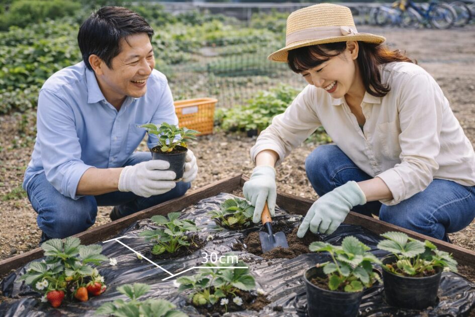 シェア畑いちごの株数目安｜株間30cmから「買いすぎない」設計にする