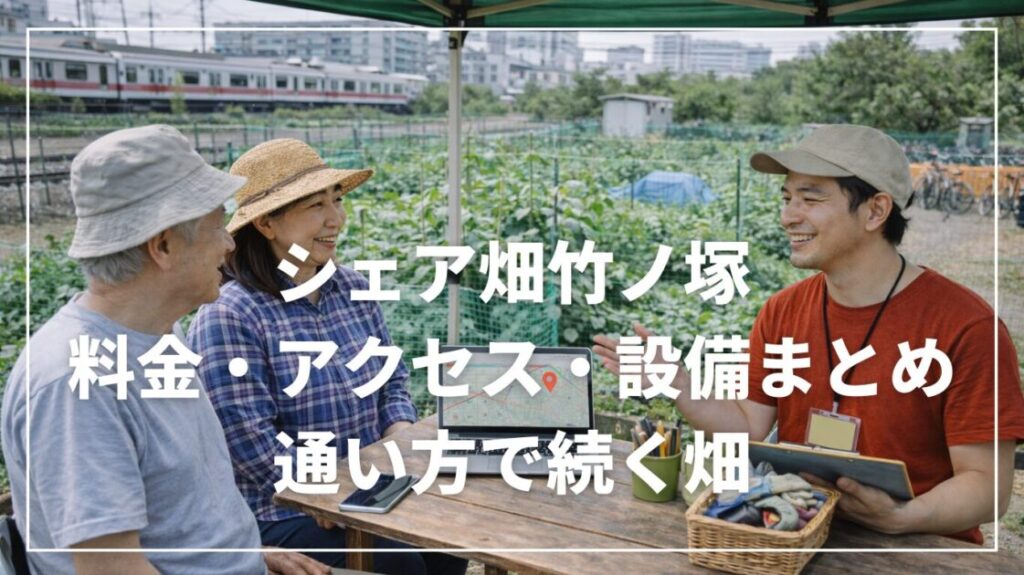 シェア畑竹ノ塚の料金・アクセス・設備まとめ｜通い方で続く畑